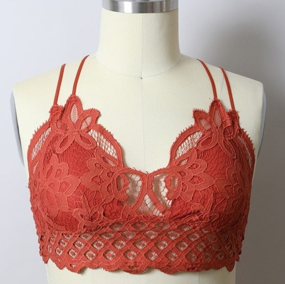 Crochet Lace Bralette-Rust - Picture 3 of 4